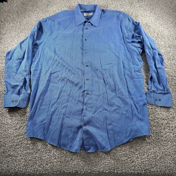 Vintage Ermenegildo Zegna Shirt Mens XL 43-17 Textured Button Down Classiccore - Picture 1 of 15